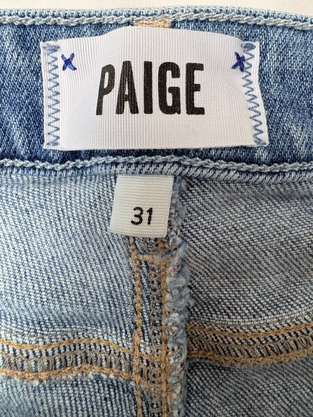 PAIGE Colette Crop Flare Jeans Size 31 High Rise Raw Hem Lover Wash - Picture 3 of 10